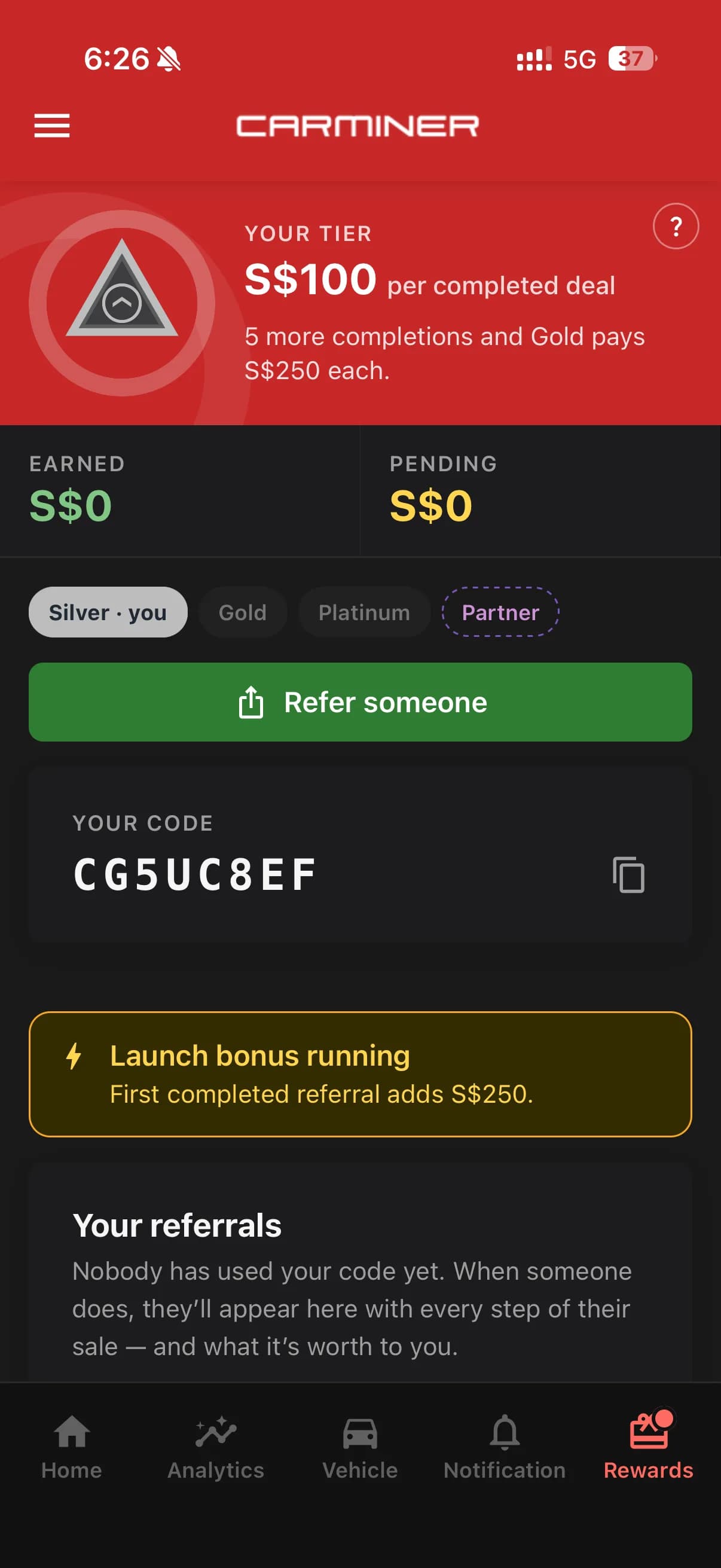 Referral rewards