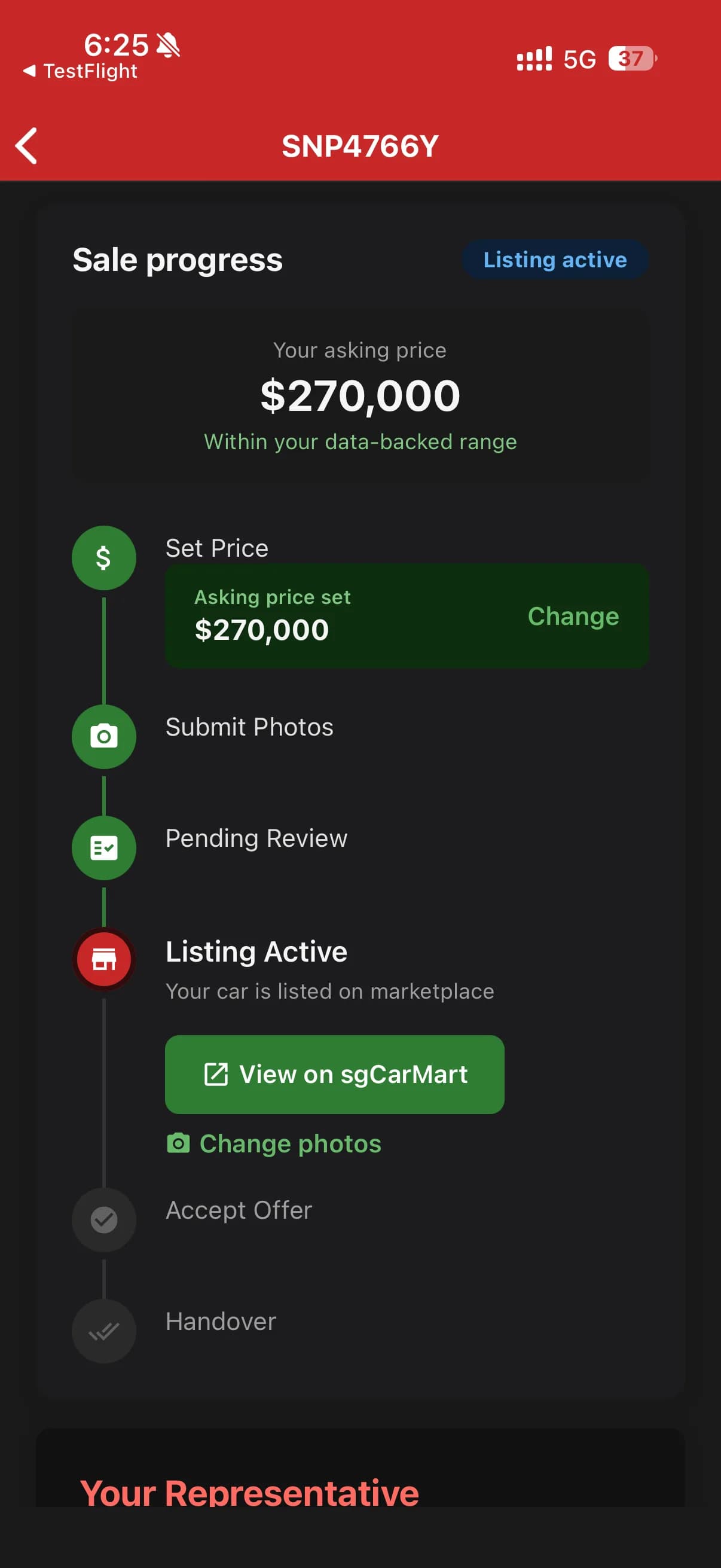 Sale progress tracker